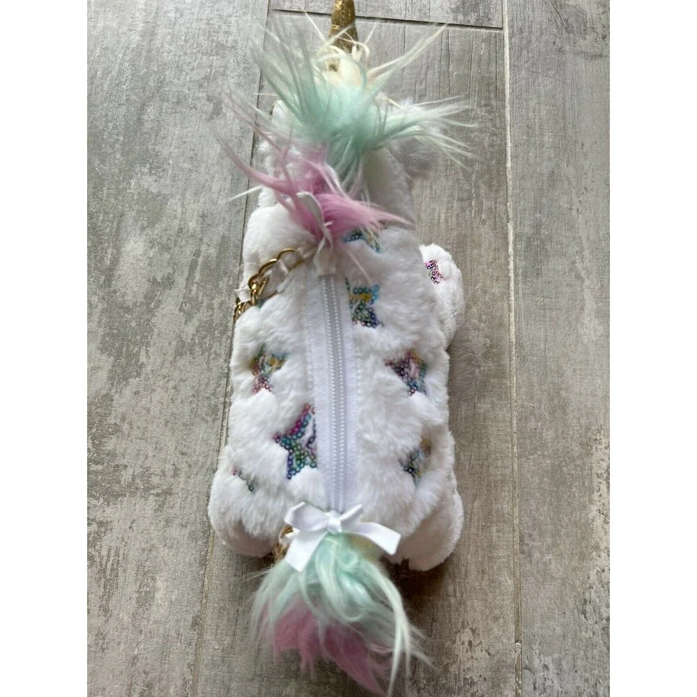 Unicorn Plush Purse Handbag White Rainbow Toddler Girls Gift Crossbody Bag Soft